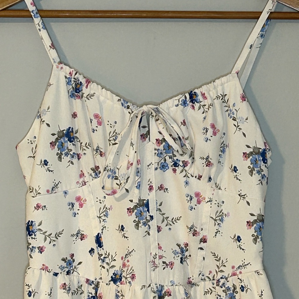 Madden Girl Floral Sundress White Pink Blue Small - Picture 3 of 5